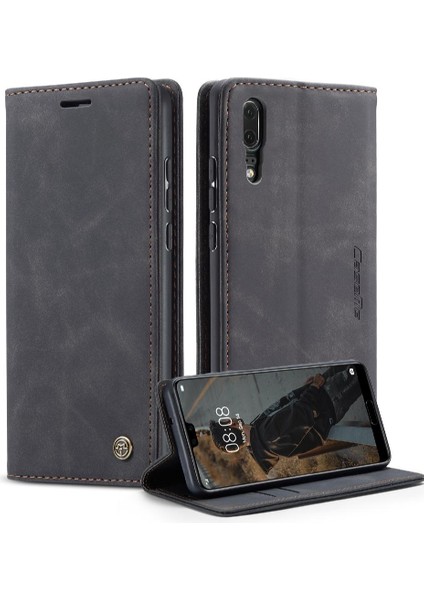 Huawei P20 Vintage Pu Deri Cüzdan Manyetik Kapatma Kılıf Için Flip Case (Yurt Dışından)