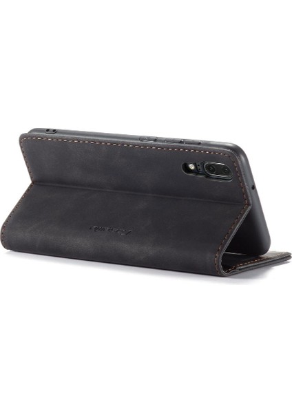 Huawei P20 Vintage Pu Deri Cüzdan Manyetik Kapatma Kılıf Için Flip Case (Yurt Dışından)