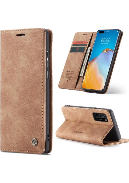 Huawei P40 Manyetik Kapatma Için Flip Case Darbeye Çevir Folio Kitap Pu (Yurt Dışından)