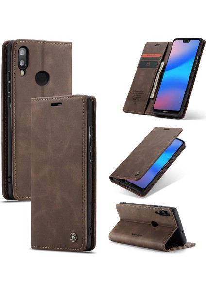 Huawei P20 Lite Için Flip Case Vintage Pu Deri Cüzdan Flip Folio Kitap (Yurt Dışından)