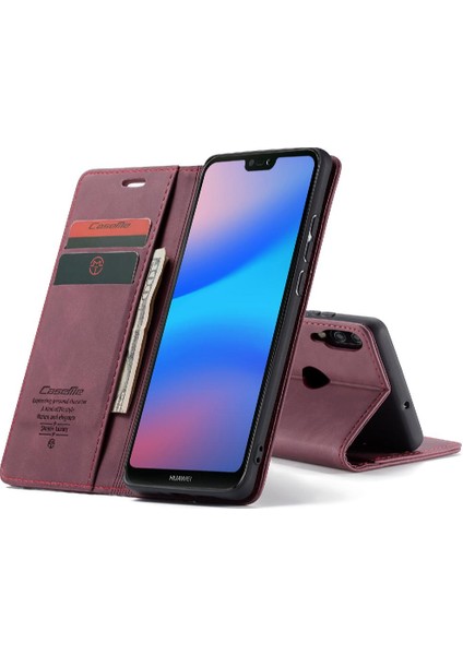 Huawei P20 Lite Için Flip Case Vintage Pu Deri Cüzdan Flip Folio Kitap (Yurt Dışından)