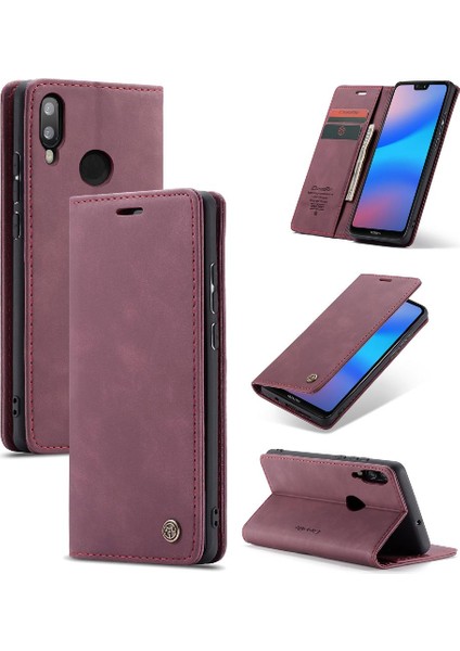 Huawei P20 Lite Için Flip Case Vintage Pu Deri Cüzdan Flip Folio Kitap (Yurt Dışından)