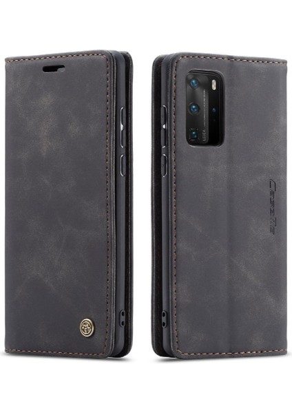 Huawei P40 Pro Flip Folio Kitap Kılıf Için Flip Case Kart Yuvası Kickstand Pu (Yurt Dışından)