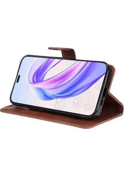 Onur X50I 5g Klasik Düz Renk Iş Cüzdan Telefon Için Flip Case (Yurt Dışından)