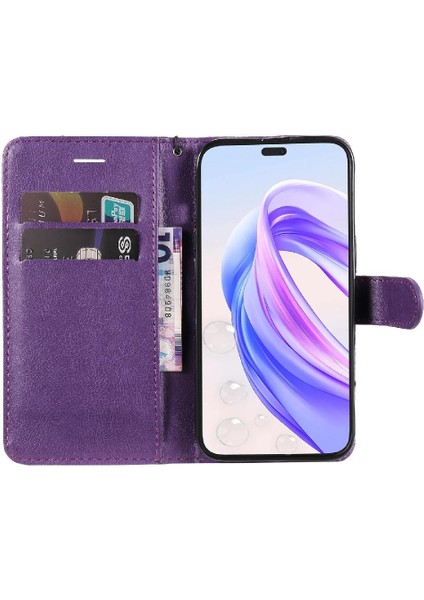 Onur X50I 5g Klasik Düz Renk Iş Cüzdan Telefon Için Flip Case (Yurt Dışından)