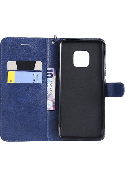 Huawei Mate 20 Pro Için Flip Case Klasik Katı Renk Kart Yuvası ile Yüksek (Yurt Dışından)