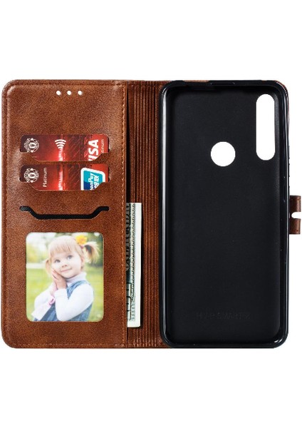 Cüzdan Kılıf Için Huawei Y9 Başbakan 2019 Kickstand Kabartmalı Tüm Yuvarlak Kart (Yurt Dışından)