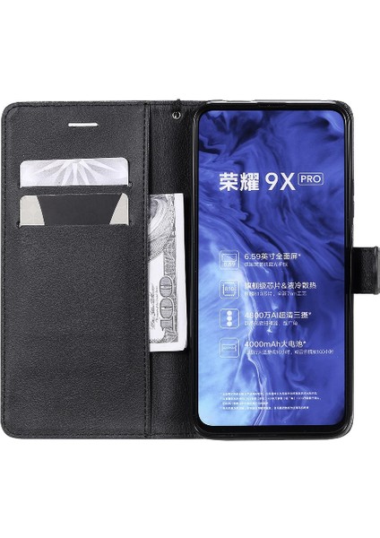 Onur 9x Için Flip Case/9x Pro Klasik Düz Renk Yüksek Kaliteli Deri (Yurt Dışından)