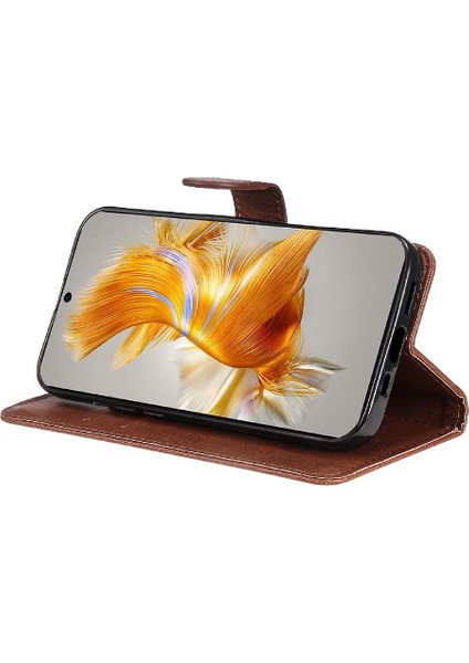 Kart Yuvası Yüksek Telefon ile Huawei Mate 50 Klasik Düz Renk Için Flip Case (Yurt Dışından)