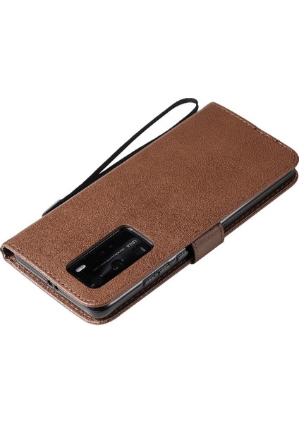Huawei P40 Pro Klasik Düz Renk ile Yüksek Kaliteli Deri Flip Case (Yurt Dışından) fırsatları