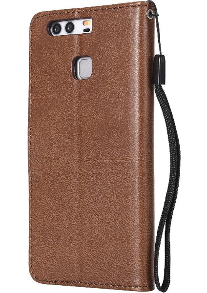 Huawei P9 Klasik Düz Renk Yüksek Kaliteli Deri Iş Için Flip Case (Yurt Dışından)