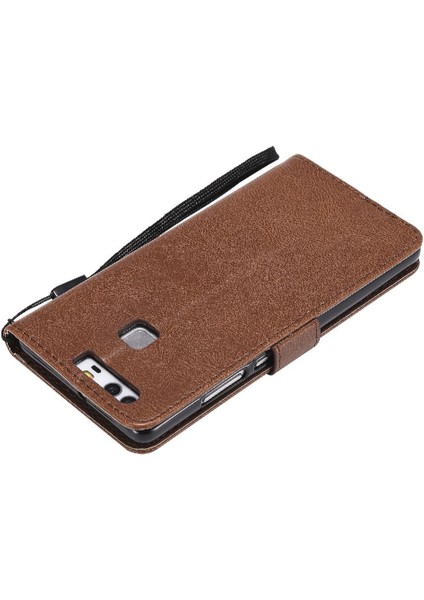 Huawei P9 Klasik Düz Renk Yüksek Kaliteli Deri Iş Için Flip Case (Yurt Dışından)
