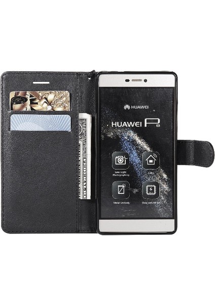 Kart Yuvası Klasik ile Huawei P8 Iş Cüzdan Telefon Kılıfı Için Flip Case (Yurt Dışından)