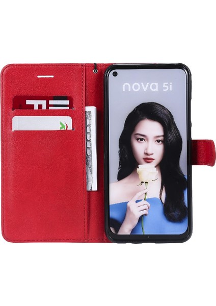 Kart Yuvası ile Huawei P20 Lite Için Flip Case Iş Cüzdan Telefon Kılıfı (Yurt Dışından)