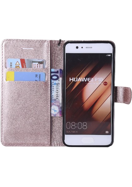 Kart Yuvası Klasik Katı ile Huawei P10 Yüksek Kaliteli Deri Için Flip Case (Yurt Dışından)