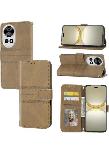 Huawei Nova 12 Için Flip Case Cüzdan Kılıf Manyetik Kapatma Pu Deri (Yurt Dışından)