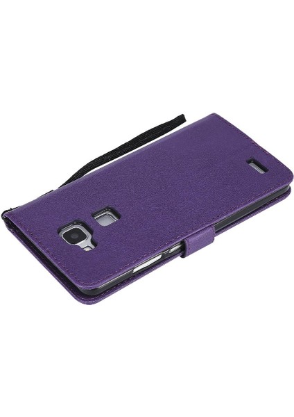 Huawei Mate 7 Için Flip Case Iş Cüzdan Telefon Kılıfı Klasik Düz Renk (Yurt Dışından) modelleri
