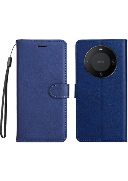 Huawei Mate 60 Pro Için Flip Case Yüksek Kalite Deri Klasik Düz Renk (Yurt Dışından)