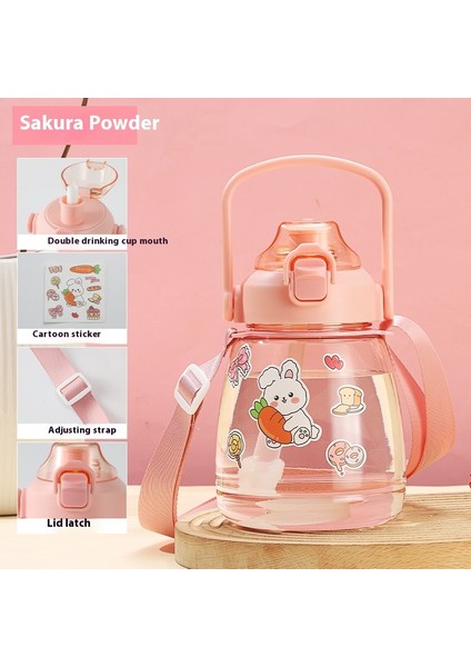 Büyük Göbek Bardağı Çocuk Su Bardağı Büyük Kapasiteli Pipetli Bardak Erkek ve Kız Öğrenciler Tonlarca Su Isıtıcısı (Yurt Dışından)