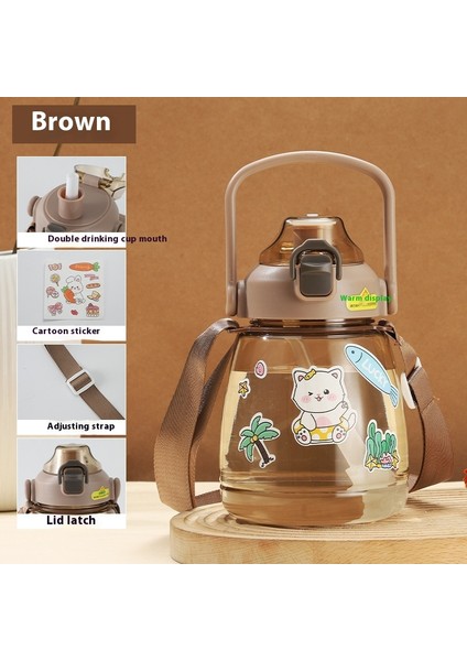 Büyük Göbek Bardağı Çocuk Su Bardağı Büyük Kapasiteli Pipetli Bardak Erkek ve Kız Öğrenciler Tonlarca Su Isıtıcısı (Yurt Dışından)