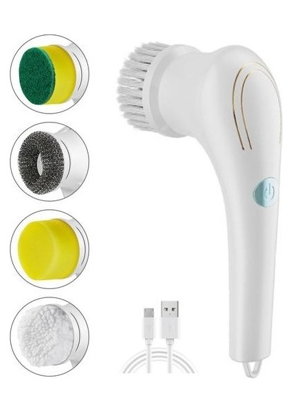 Elektrikli Banyo Temizleme Fırçası - Beyaz (Yurt Dışından)