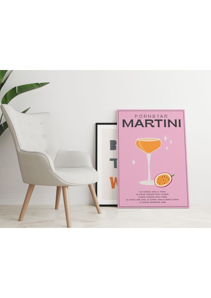 Martini Kokteyl Minimalist Kanvas Tablo - Cafe Dekor - Salon Mutfak Için Duvar Dekoru