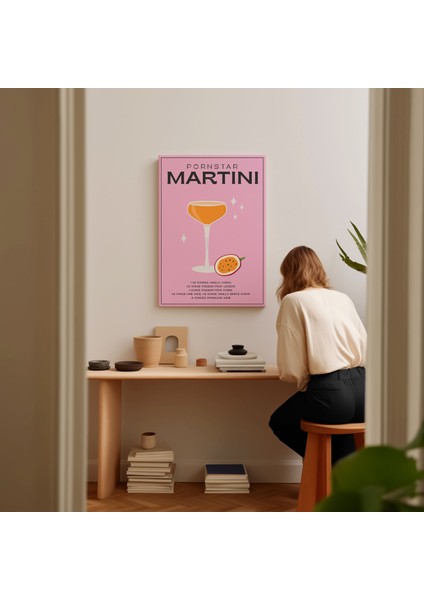 Martini Kokteyl Minimalist Kanvas Tablo - Cafe Dekor - Salon Mutfak Için Duvar Dekoru