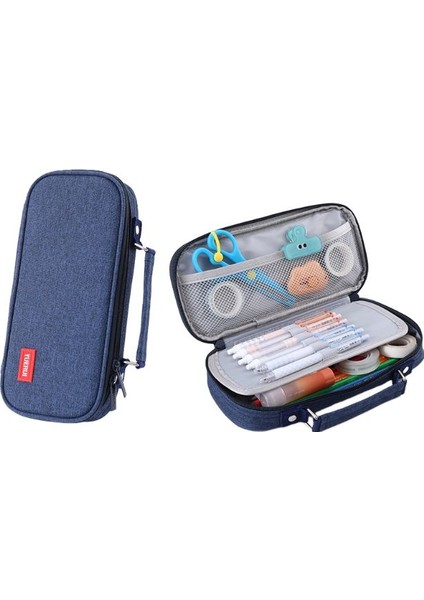 Taşınabilir Öğrenci Büyük Kapasiteli Kanvas Kalem Çantası (Yurt Dışından)