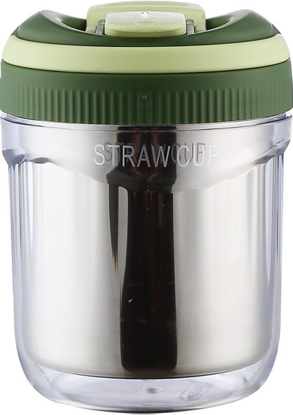 Yazlık Şeffaf Kahve Matara Matara Kadın Portatif Sütlü Çay Pipetli Su Şişesi Suluk 304B Paslanmaz Çelik (Yurt Dışından)