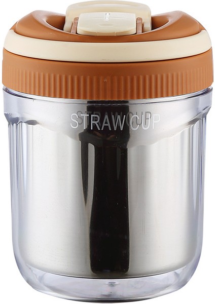 Yazlık Şeffaf Kahve Matara Matara Kadın Portatif Sütlü Çay Pipetli Su Şişesi Suluk 304B Paslanmaz Çelik (Yurt Dışından)