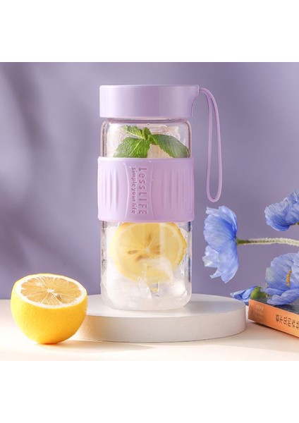 480ML Öğrenci Yaz Basit Taşınabilir Cam Su Şişesi (Yurt Dışından)