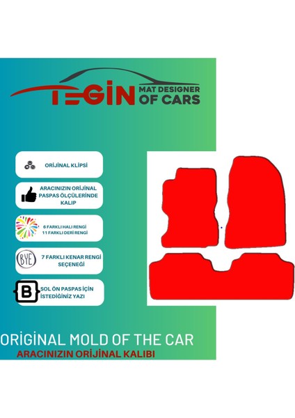 Honda Civic 2001-2006 Sedan Prime Siyah Halı Mavi Kenar Halı Paspas fiyatları
