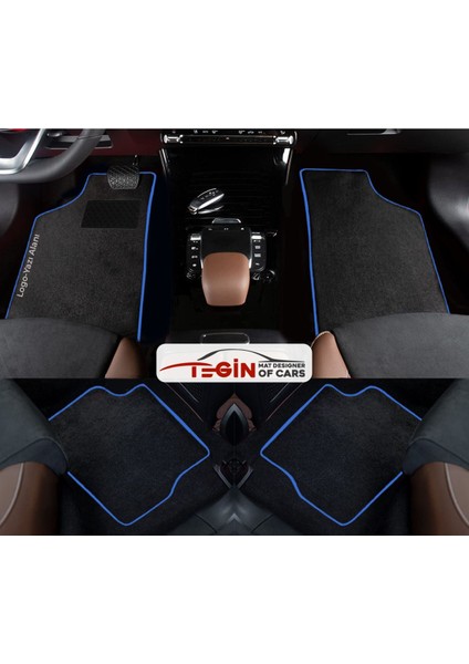 Honda Civic Euro Hatchback 2001-2003 -5kapı Siyah Halı Mavi Kenar Paspas