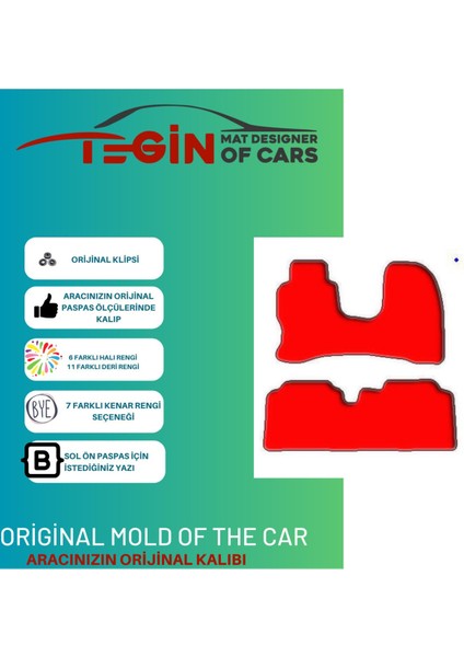Honda Civic Euro Hatchback 2001-2003 -5kapı Siyah Halı Mavi Kenar Paspas fiyatları