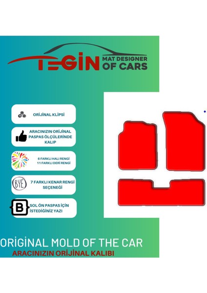 Renault Clio 2 1998-2004 Prime Siyah Halı Beyaz Kenar Halı Paspas fiyatları