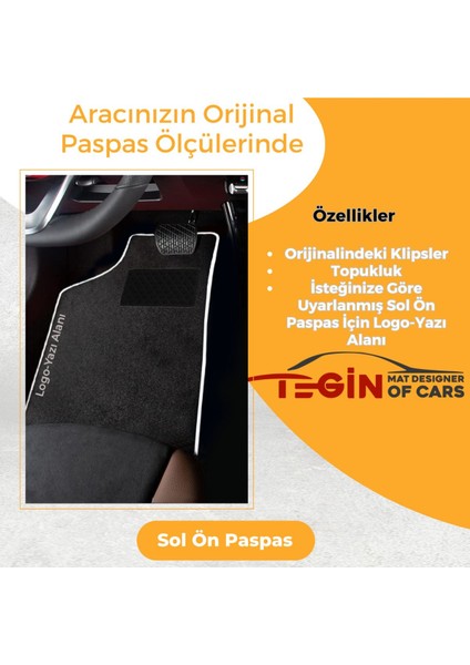 Honda Cvr 2 2002-2006 Prime Siyah Halı Beyaz Kenar Halı Paspas
