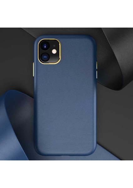 Iphone 11 Uyumlu Deri Görünümlü Metal Kamera Çıkıntılı Sert Natura Kapak fırsatları