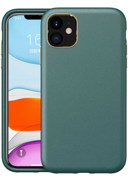 Iphone 11 Uyumlu Deri Görünümlü Metal Kamera Çıkıntılı Sert Natura Kapak fiyatları