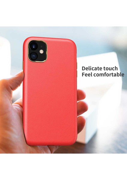 Iphone 13 Uyumlu Deri Görünümlü Metal Kamera Çıkıntılı Sert Natura Kapak fırsatları