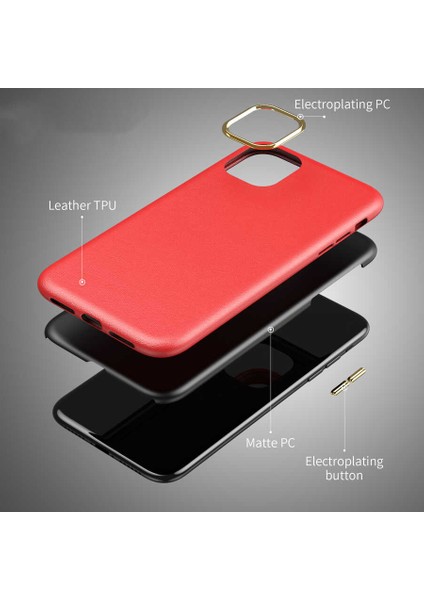Iphone 13 Uyumlu Deri Görünümlü Metal Kamera Çıkıntılı Sert Natura Kapak indirimleri