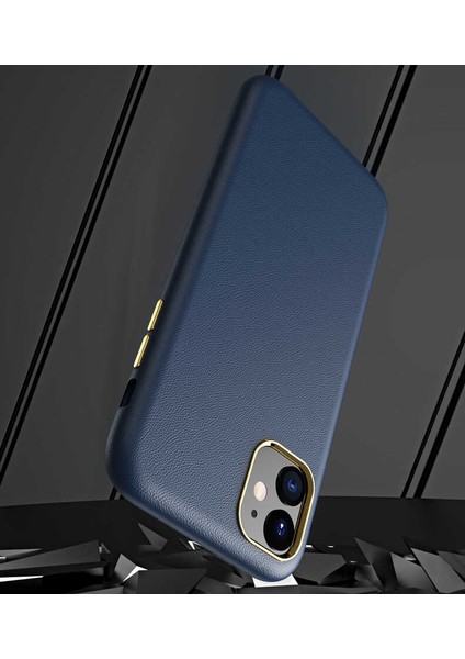 Iphone 13 Uyumlu Deri Görünümlü Metal Kamera Çıkıntılı Sert Natura Kapak indirimleri