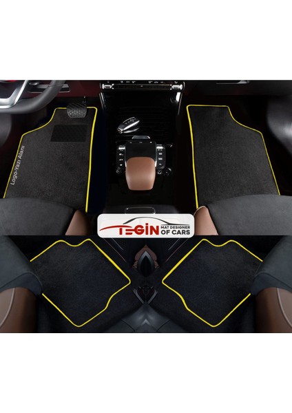 Honda Civic Fb-Fg 2012-2015 -Hatchback Siyah Halı Sarı Kenar Halı Paspas