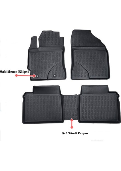 Skoda Roomster 2006-2015 3D X-Mat Havuzlu Paspas 5 Pcs