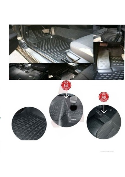 Skoda Roomster 2006-2015 3D X-Mat Havuzlu Paspas 5 Pcs