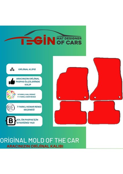 Audi A4 B8 2008-2015 Aracınıza Özel Prime Siyah Halı Siyah Kenar Halı Paspas fiyatları