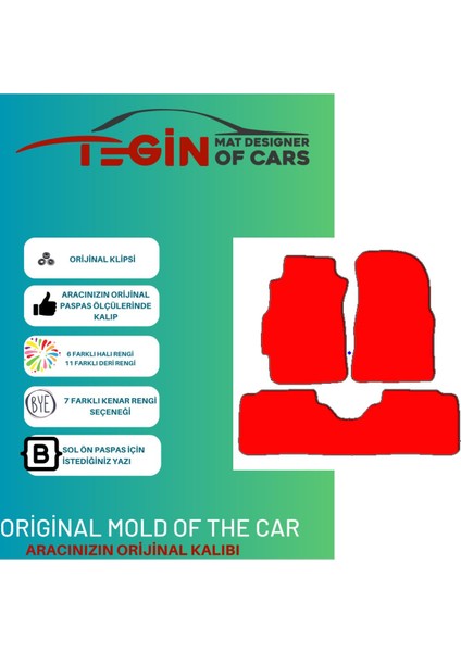 Honda Civic 1996-2001 Sedan Prime Siyah Halı Beyaz Kenar Halı Paspas fiyatları