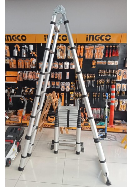 (2.8+2.8), 5,6 Metre,9+9 Basamak, 18 Basamak Çift Yönlü Teleskopik Merdiven fiyatları
