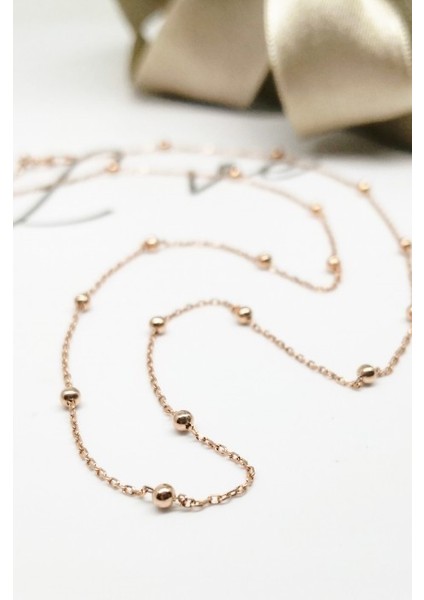 60 cm Rose Pembe Renk Toplu Gümüş Kolye Zincir wsn229p modelleri