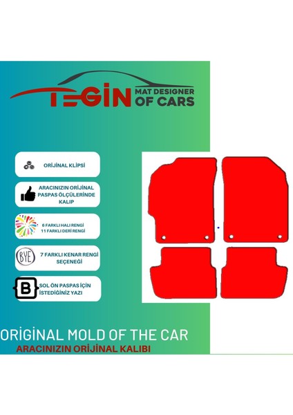 Chevrolet Spark 2009-2015 Aracınıza Özel Prime Siyah Halı Siyah Kenar Halı Paspas fiyatları