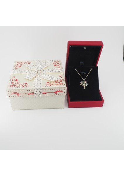 Renkli Taşlı Hayat Ağacı Kolye modelleri